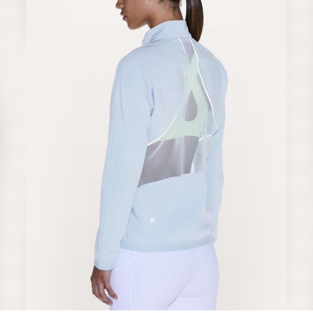 Lululemon Grey Blue Breeze In Full Zip Jacket